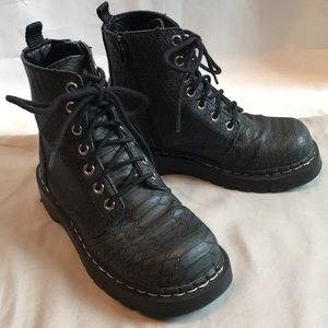 TUK Dragon Scale Embossed Combat Boots